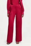 Simkhai Mercer Pleated Pant In Cherry Red