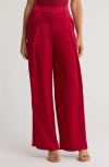 Simkhai Mercer Pleated Pant In Cherry Red