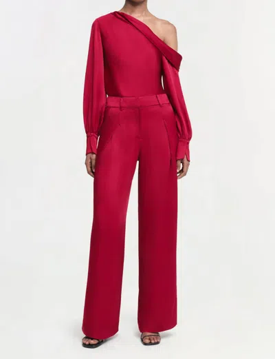 Simkhai Mercer Pleated Pants In Cherry Red