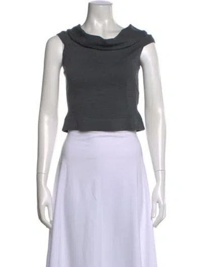Pre-owned Simkhai Merino Wool Cowl Neck Top In Blue