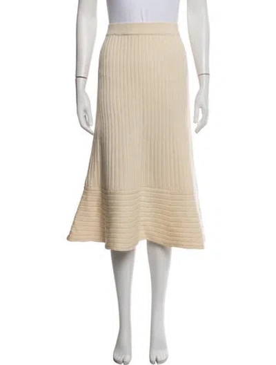 Pre-owned Simkhai Merino Wool Midi Length Skirt In Neutrals