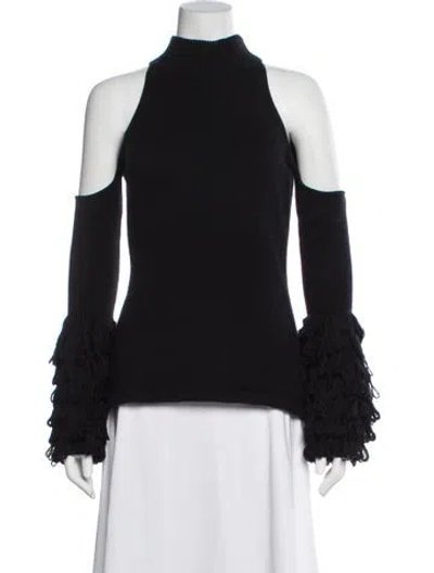 Pre-owned Simkhai Merino Wool Mock Neck Sweater In Black