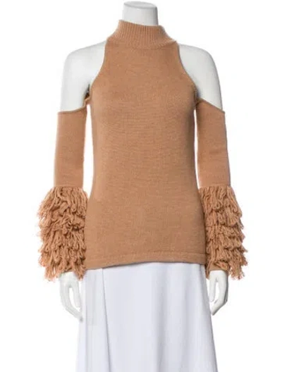 Pre-owned Simkhai Merino Wool Mock Neck Sweater In Brown