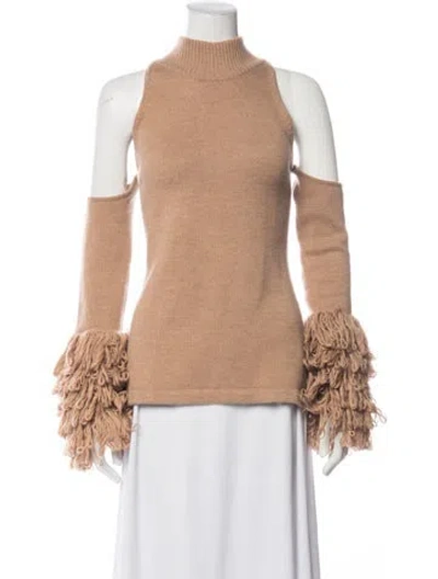 Pre-owned Simkhai Merino Wool Mock Neck Sweater In Brown