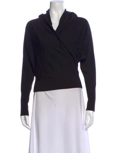 Pre-owned Simkhai Merino Wool V-neck Sweater In Black