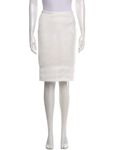 Pre-owned Simkhai Mesh Accents Knee-length Skirt In White