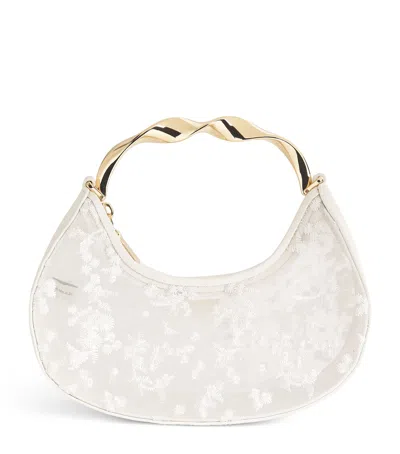 Simkhai Mesh Embroidered Nixi Clutch Bag In Ivory
