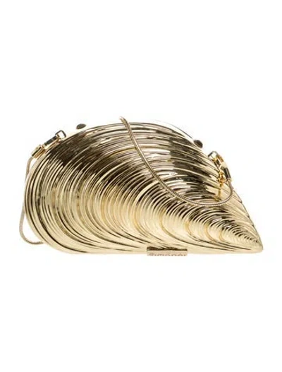 Pre-owned Simkhai Metal Clutch In Gold/metallic