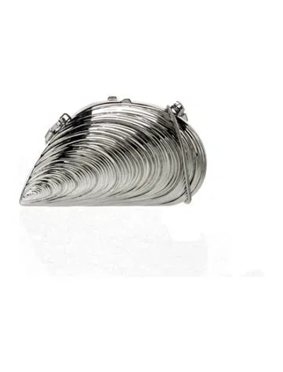 Pre-owned Simkhai Metal Clutch In Metallic/silver