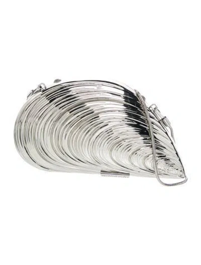 Pre-owned Simkhai Metal Minaudière W/ Tags In Metallic/silver