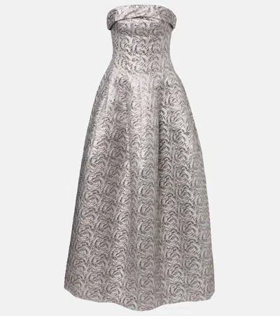 Simkhai Metallic-effect Bustier Gown In Silver