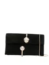 Simkhai Metallic-sphere Suede Clutch In Black