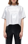 Simkhai Metallic T-shirt In Silver Foil