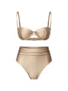 Simkhai Metallic-finish Underwired Bikini In Multi