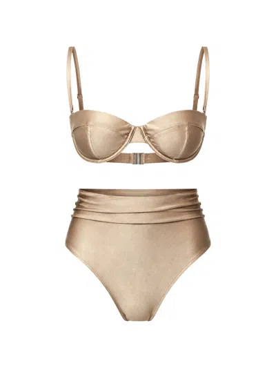 Simkhai Metallic-finish Underwired Bikini In Multi