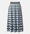 Simkhai Micah Knitted Scalloped Midi Skirt In Blue