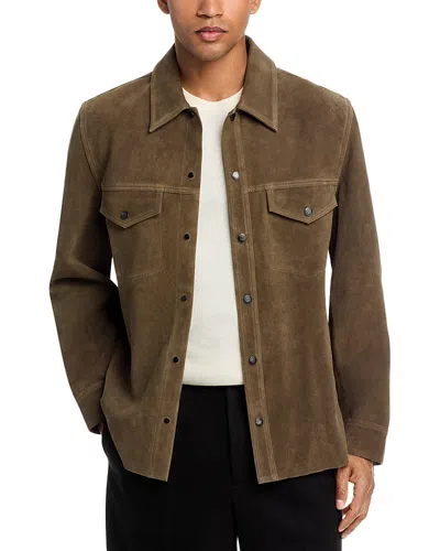 Simkhai Mens Ivy Green Michael Suede Utility Jacket In Brown