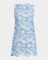 Simkhai Mickie Cotton Floral Lace Mini Dress In Periwinkle Sky Multi