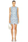 Simkhai Mickie Cotton Floral Lace Mini Dress In Periwinkle Sky Multi