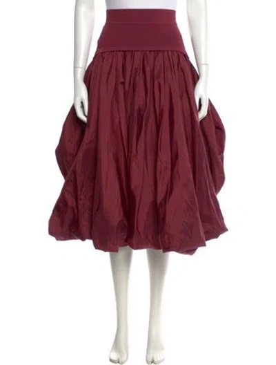Pre-owned Simkhai Midi Length Skirt In Burgundy