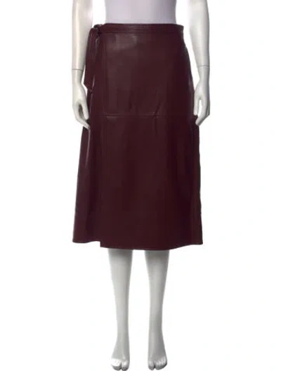 Pre-owned Simkhai Midi Length Skirt In Burgundy