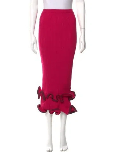 Pre-owned Simkhai Midi Length Skirt In Red