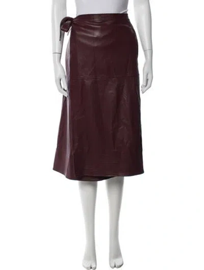 Pre-owned Simkhai Midi Length Skirt In Red