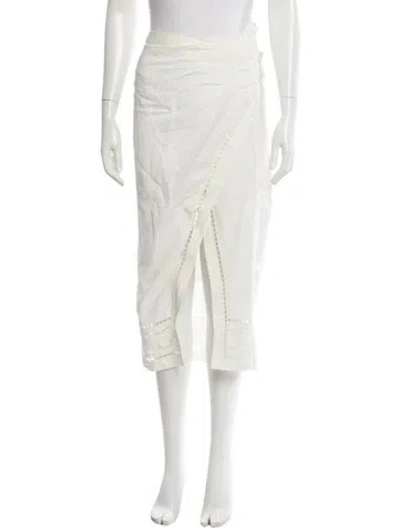 Pre-owned Simkhai Midi Length Skirt In White