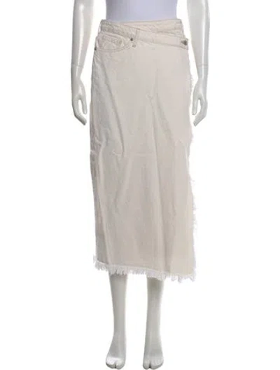 Pre-owned Simkhai Midi Length Skirt In White