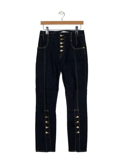 Pre-owned Simkhai Mid-rise Straight Leg Jeans In Blue