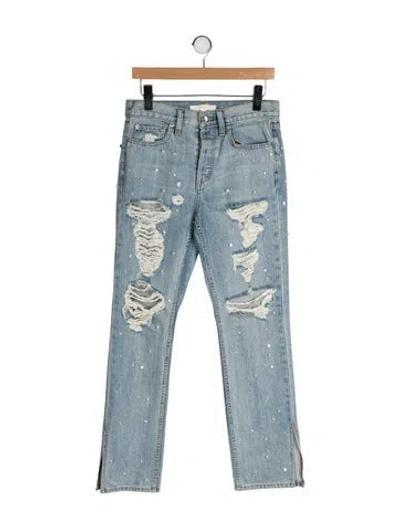 Pre-owned Simkhai Mid-rise Straight Leg Jeans In Blue