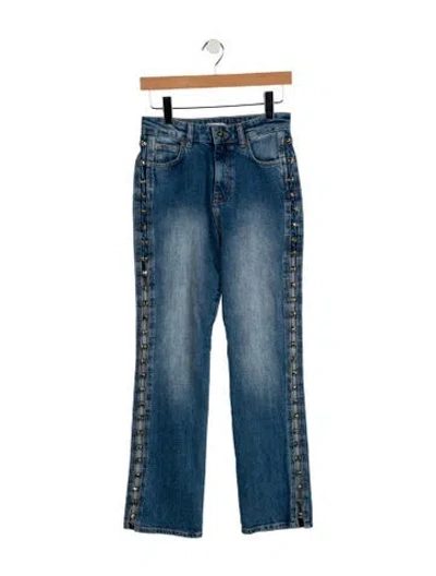 Pre-owned Simkhai Mid-rise Straight Leg Jeans In Blue