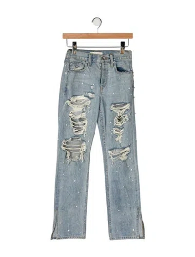 Pre-owned Simkhai Mid-rise Straight Leg Jeans In Blue