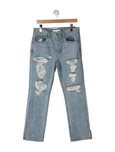 Pre-owned Simkhai Mid-rise Straight Leg Jeans In Blue