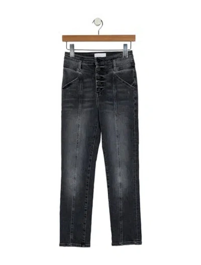 Pre-owned Simkhai Mid-rise Straight Leg Jeans In Gray