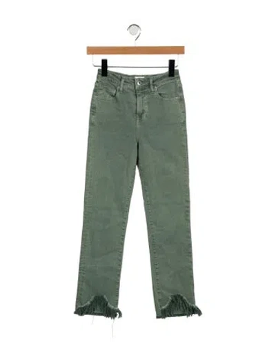 Pre-owned Simkhai Mid-rise Straight Leg Jeans In Green