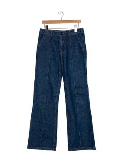 Pre-owned Simkhai Mid-rise Wide Leg Jeans In Blue