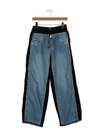 Pre-owned Simkhai Mid-rise Wide Leg Jeans In Blue