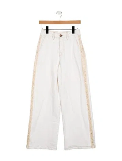 Pre-owned Simkhai Mid-rise Wide Leg Jeans In White