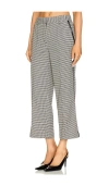 Simkhai Miki Cropped Micro-check Pants In Black & White Check