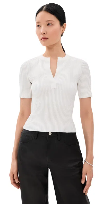 Simkhai Miley Short Sleeve Top Ivory In Transparent