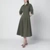 Simkhai Midi Shirt Dress Belted Pleated Pockets In Green