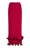 Simkhai Millie Ruffled Maxi Skirt In Pink