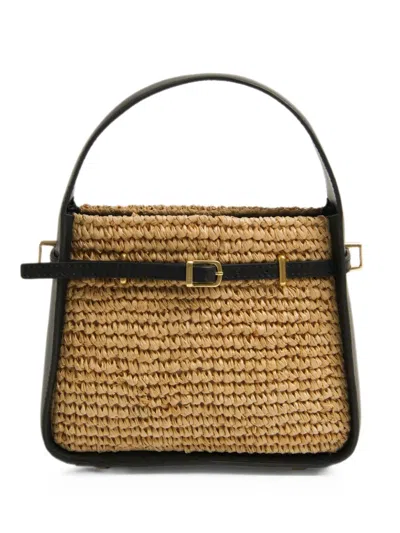 Simkhai Mini Cleo Raffia Tote Bag In Brown
