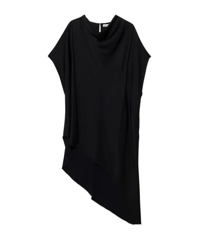 Simkhai Mini Shawl-collar Dress In Black