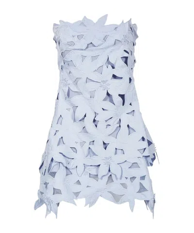 Simkhai Miri Embroidered Bustier Mini Dress In Blue