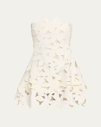 Simkhai Miri Floral Embroidered Mini Dress In White
