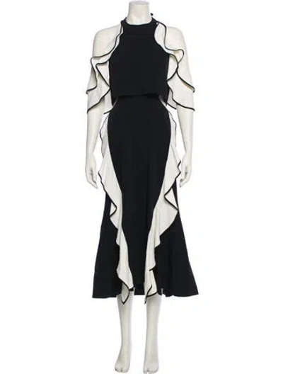 Pre-owned Simkhai Mock Neck Long Dress In Black