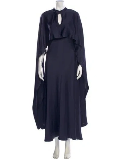 Pre-owned Simkhai Mock Neck Long Dress In Blue
