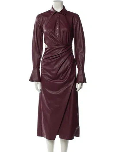 Pre-owned Simkhai Mock Neck Long Dress In Burgundy